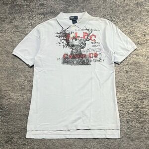 Vintage Polo Ralph Lauren Shirt RLPC Canoe Deer New York Light Blue Youth Medium